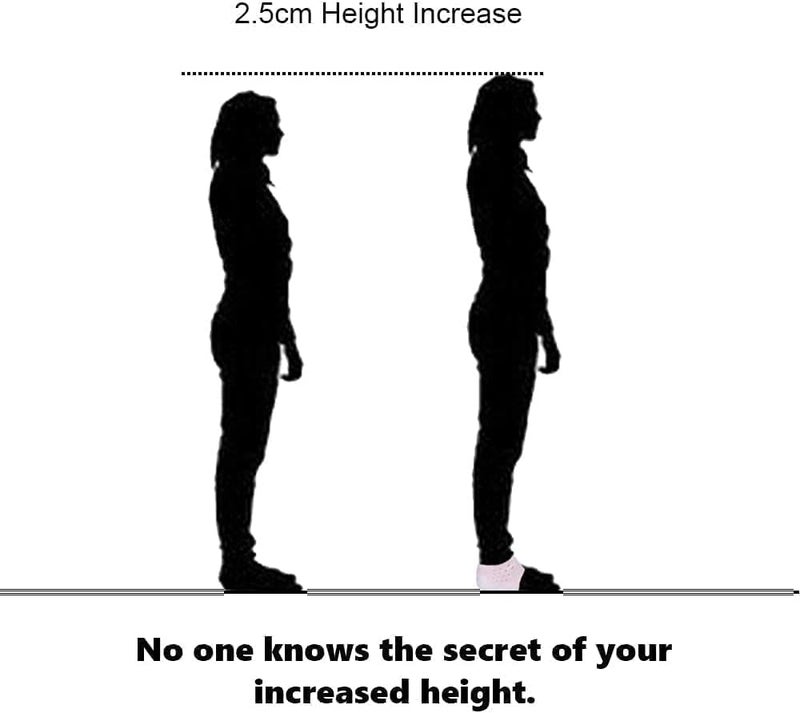 Luckam 2 Pcs Invisible Height Increase Insole, Height Increase Socks Wearable Heel Cushion Inserts Shoe Soft Silicone Heel Lift Insole Leg Lengthen, for Men and Women 5.5 cm（White） - Image 5