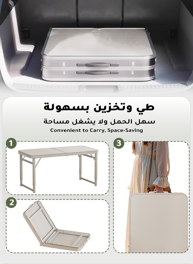 استكشاف الجبال طاولة تخييم قابلة للطي | 3 مستويات ارتفاع قابلة للتعديل | تتحمل حتى 60 كجم | قابلة للطي والتخزين بسهولة | مثالية للتجمعات العائلية والنزهات وحفلات الشواء على الشاطئ والسفر | ‎80×50×54 سم - Image 4