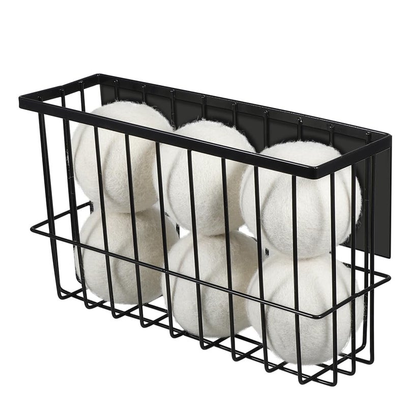 Picowe Large Dryer Ball Organizer Magnetic Storage Bin, Magnetic Basket Dryer Ball Holder for Laundry Room Organization and Storage to Hold 6 Dryer Balls, Without Balls ( Black, L ) - Image 1