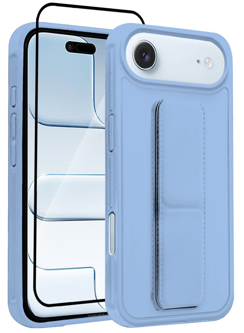 2 Packs Premium PU Leather Case for iPhone 17 Air with Stand Function Shockproof and Anti Scratch Finger Grip with 3D Screen Protector - Image 1