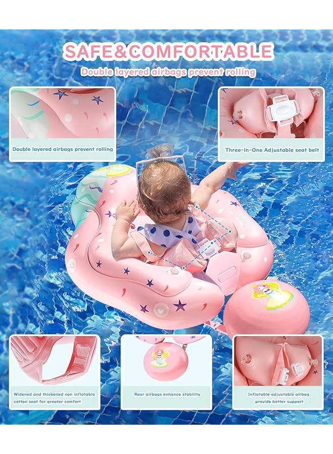 KASTWAVE Baby Pool Float With Removable Canopy Inflatable Baby Swim Float With Upf50+Sun Protection Kids Pool Floats With Balancetail Ball For Baby 3 12 Months - Image 3