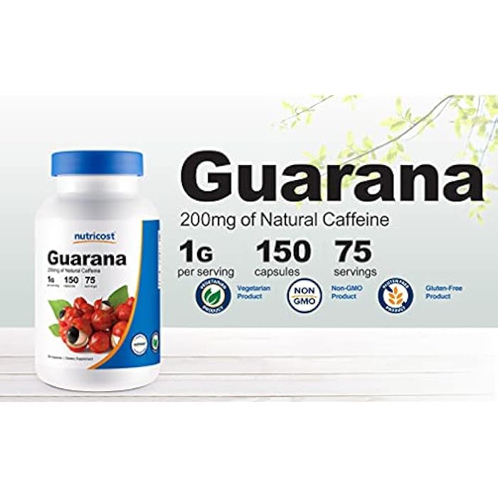 Nutricost Guarana 1000mg Serving, 150 Vegetarian Capsules - Natural Herbal Brazilian Caffeine Energizer Supplement - Image 3