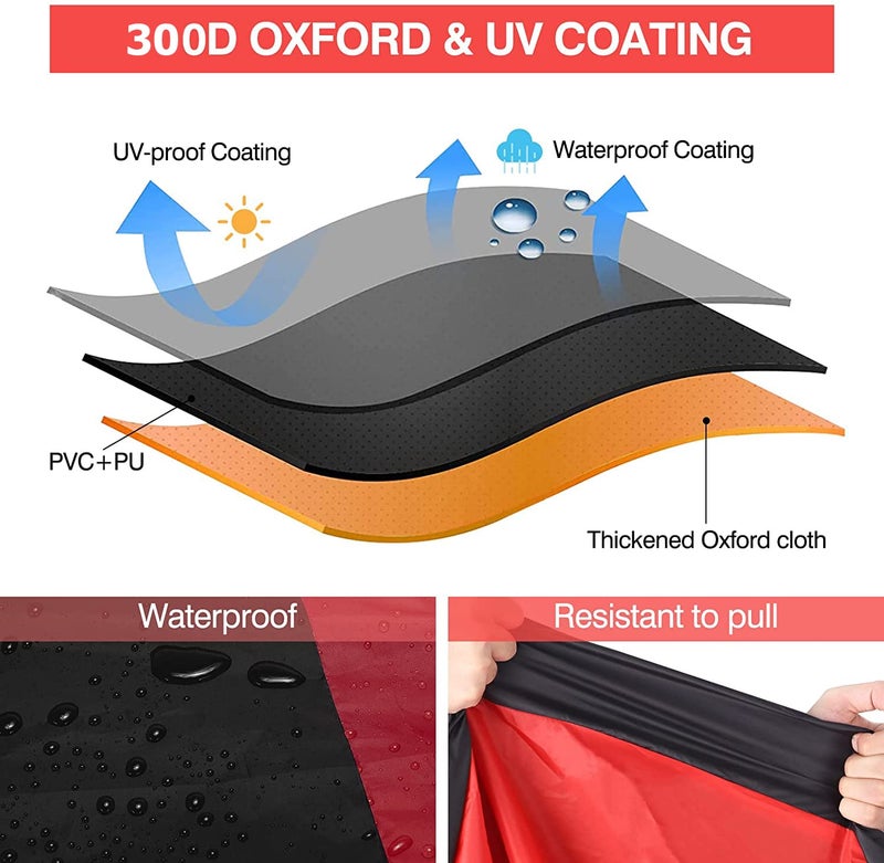 NEVERLAND Motorcycle Cover Waterproof Outdoor - Motorbike Scooter Covers Heavy Duty Medium with Lock-Holes, Bandage, Storage Bag Compatible with Harley Davidson Kawasaki Yamaha Honda Grom (Up to 116”) - Image 4