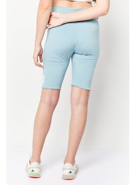 adidas Originals Women Tight Fit Brand Logo Biker Shorts, Slate Grey  - Image 2