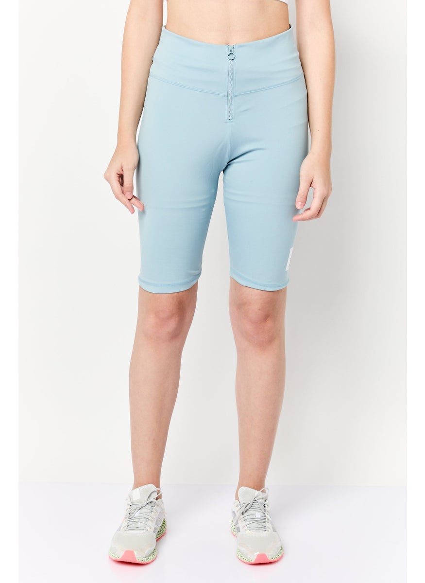 adidas Originals Women Tight Fit Brand Logo Biker Shorts, Slate Grey  - Image 1