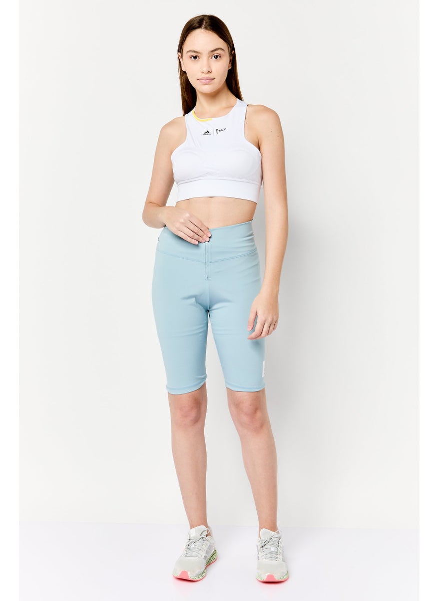 adidas Originals Women Tight Fit Brand Logo Biker Shorts, Slate Grey  - Image 3