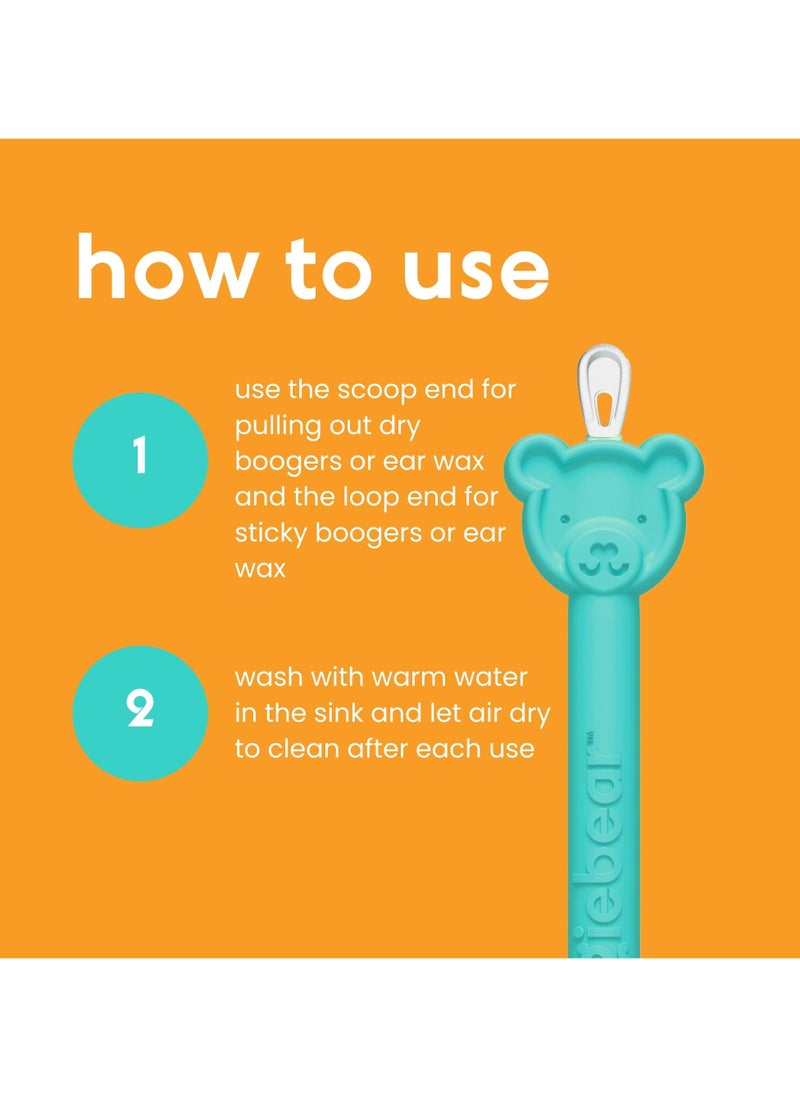 oogiebear - oogiebear - Nose and Ear Gadget. Safe, Easy Nasal Booger and Ear Cleaner for Newborns and Infants. Dual Earwax and Snot Remover. Aspirator Alternative - 2 pack with case - BLUE - Image 1