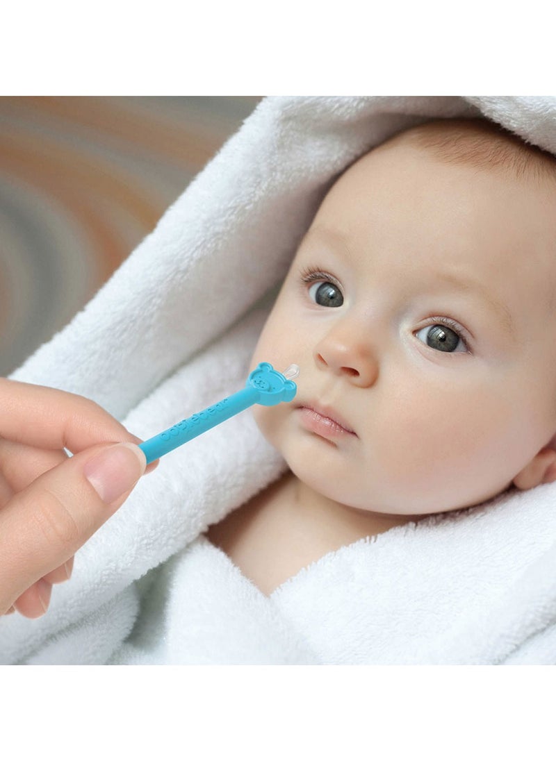 oogiebear - oogiebear - Nose and Ear Gadget. Safe, Easy Nasal Booger and Ear Cleaner for Newborns and Infants. Dual Earwax and Snot Remover. Aspirator Alternative - 2 pack with case - BLUE - Image 1