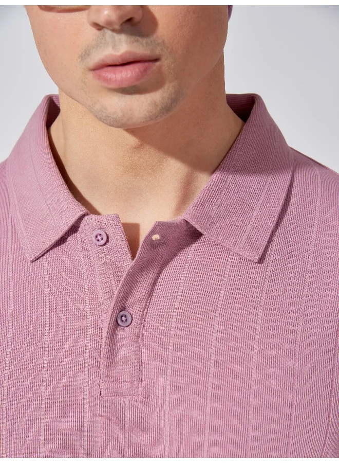 Maniac Mens Solid Polo Neck 3/4th Sleeve Brooklyn Lavender Color Tshirt and Lavender Short Cotton Oversized Fit Tracksuit