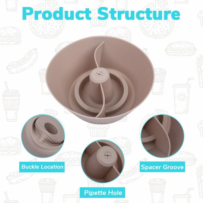 Generic Snack Bowl Stanley CupTumbler Snack tray with handle Reusable Snack Ring for Stanley Accessories Cream Silicone Snack Tray compatible with 40oz Stanley Cup Stanley Accessories Khaki - Image 3
