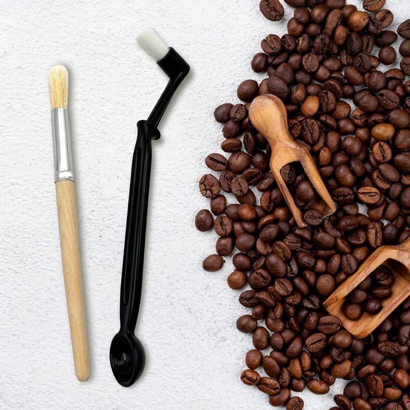 Zalaxt Coffee Brush Set with Wooden and Nylon Brushes for Coffee Machine Cleaning, Professional Espresso Brush Set with Nylon Espresso Brushes Wooden Coffee Grinder Cleaning Brushes - Image 2