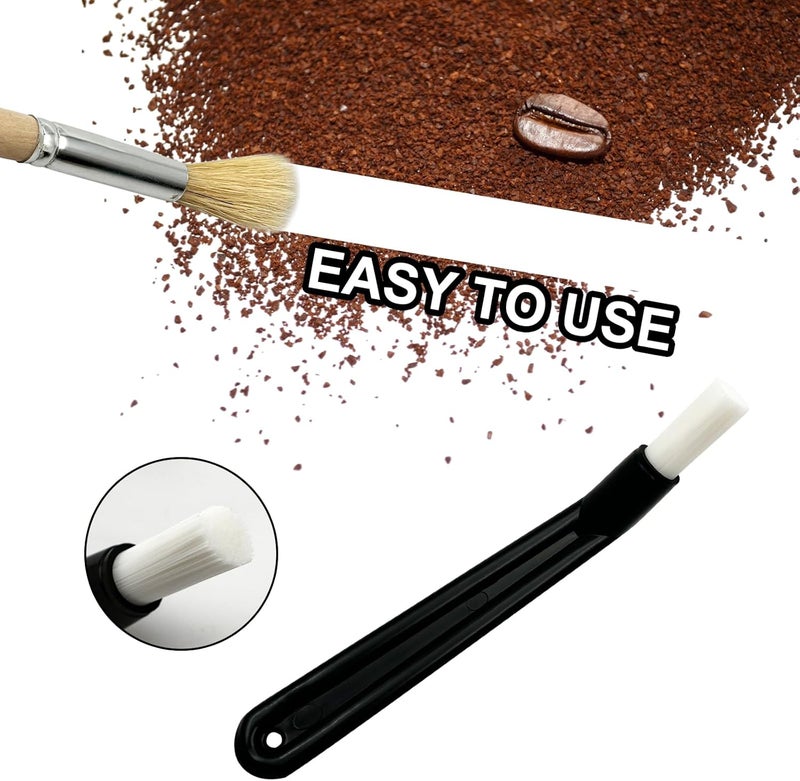 Zalaxt Coffee Brush Set with Wooden and Nylon Brushes for Coffee Machine Cleaning, Professional Espresso Brush Set with Nylon Espresso Brushes Wooden Coffee Grinder Cleaning Brushes - Image 3