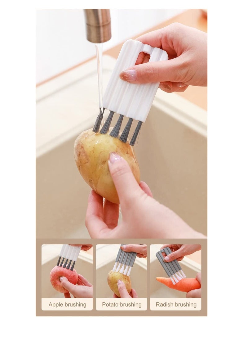 Cool Baby COOLBABY Multi-function Cup Lid Cleaning Brush Household Groove Crack Cleaner Soft Handle (Gray) - Image 4