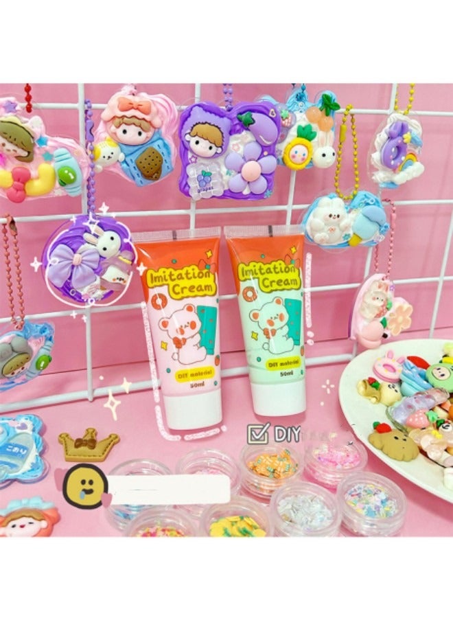 GGEROU Cream Glue Full Set Guka Cream 15G With Sticker Hair Clip DIY Self Decoration Goo Card Gel Cream Deco - Image 2