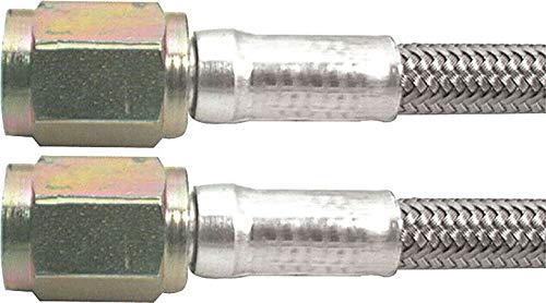 Allstar Performance Brake Hose 40 in Long 3 AN Hose 3 AN Straight Female to 3 AN Straight Female Braided Stainless PTFE Lined Each