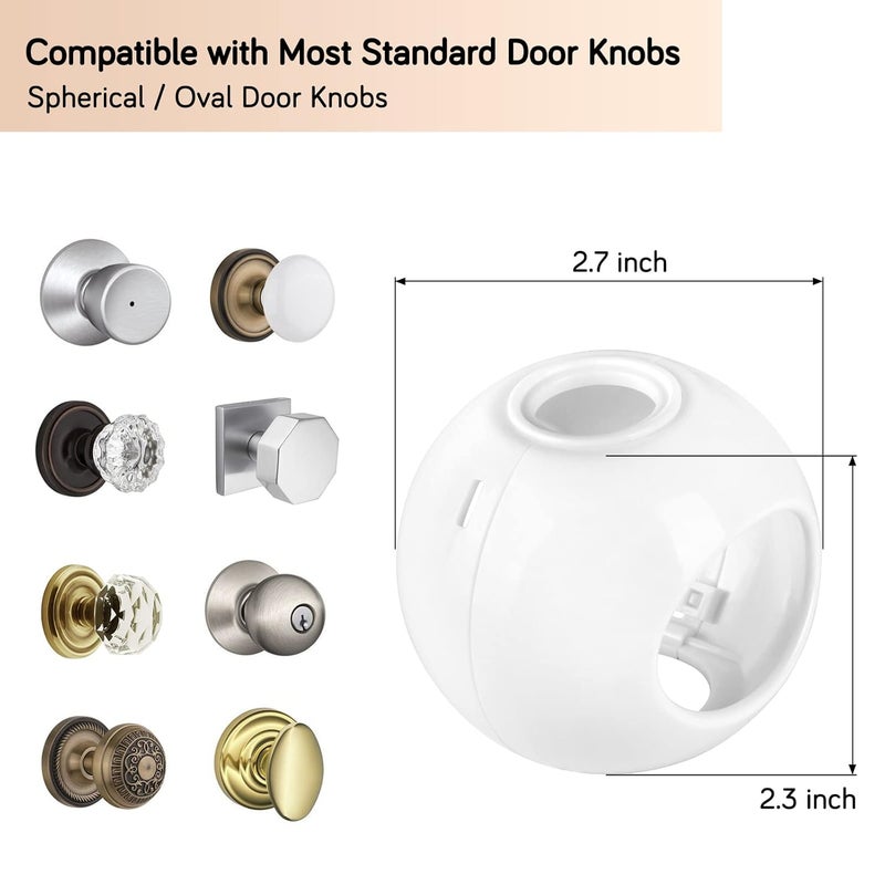 GRENFU Child Proof Door Knob Covers 6-Pack Universal Fit Baby Proof Door Knob Covers Prevents Toddlers from Opening Doors, Easy 1-Hand Use for Adults Door Knob Child Proof Cover Child Door Locks - Image 3