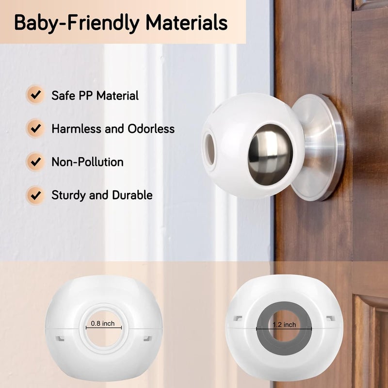 GRENFU Child Proof Door Knob Covers 6-Pack Universal Fit Baby Proof Door Knob Covers Prevents Toddlers from Opening Doors, Easy 1-Hand Use for Adults Door Knob Child Proof Cover Child Door Locks - Image 5