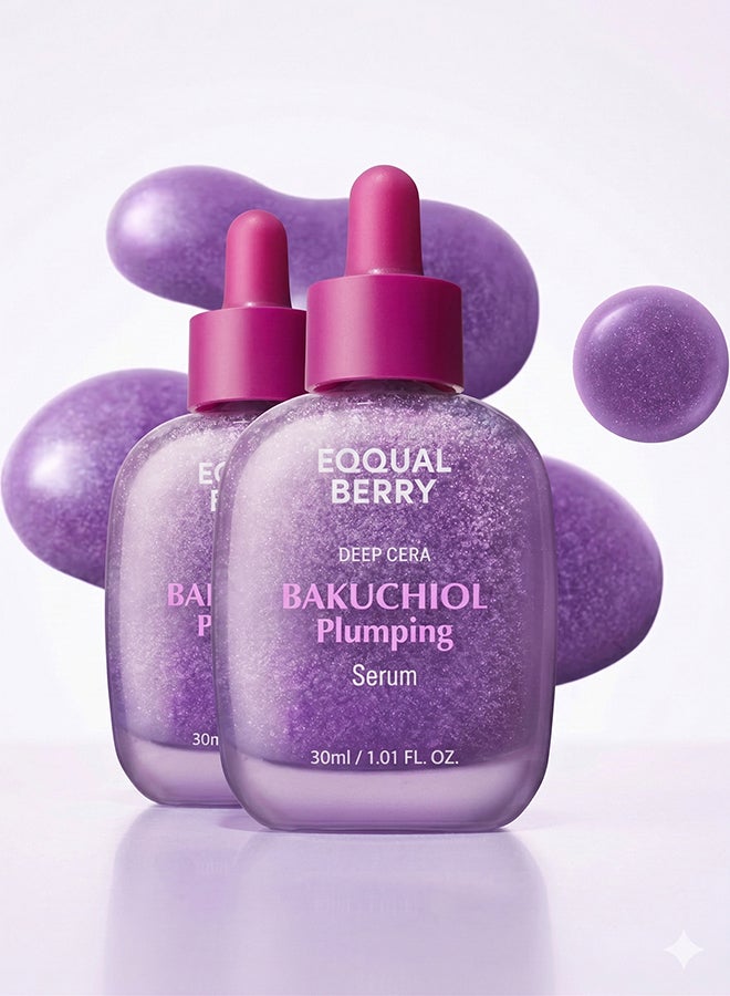 eqqualberry عبوة من 2 سيروم باكوشيول لزيادة الحجم 30 مل | بديل الريتينول النباتي لسيروم الوجه | مضاد للشيخوخة، مشدود ومرطب لجميع أنواع البشرة - Image 1