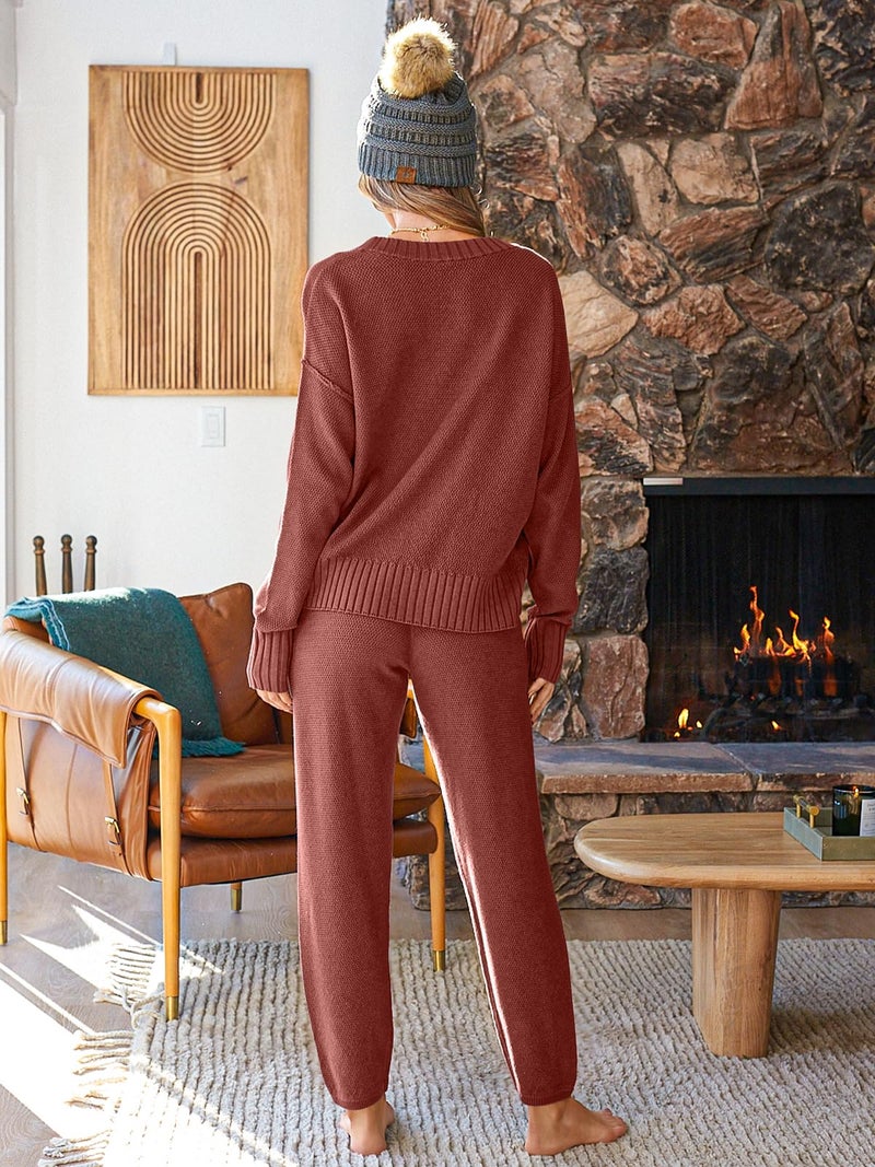 LILLUSORY Womens 2 Two Piece Lounge Sets Sweater Matching Loungewear 2026 Fall Winter Fashion Airport Outfits Travel Clothes Trendy Cozy Comfy Cardigan Pant Sweat Suit Clothing Sweatsuit - Image 3