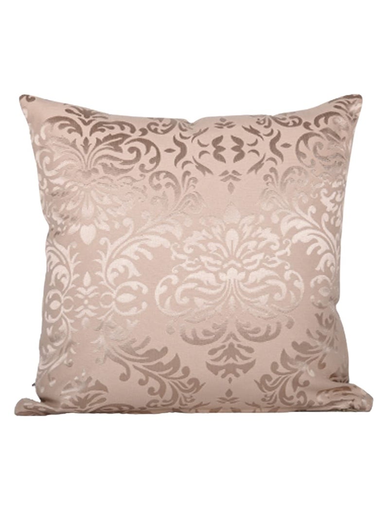 Home - The Best is for You Designer Self Design Cotton 275 TC Cushion Covers | Pack of 2 (Gold_Damask, 16X16 Inch) - Image 2