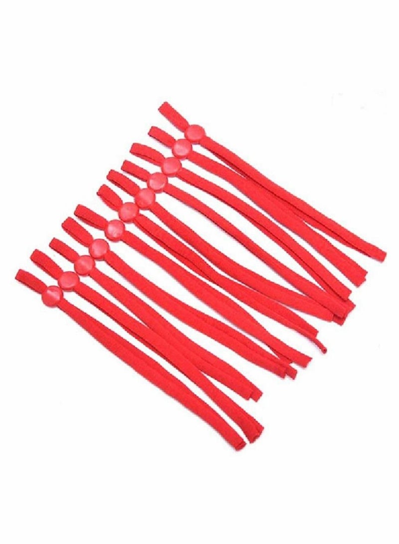 Excefore Sewing Elastic String for Masks, 100 Pcs Elastic Bands with Adjustable Buckle Ear Band, Elastic Ear Loops Adjustable Ear Straps 1/5 Inch (Red) - Image 4