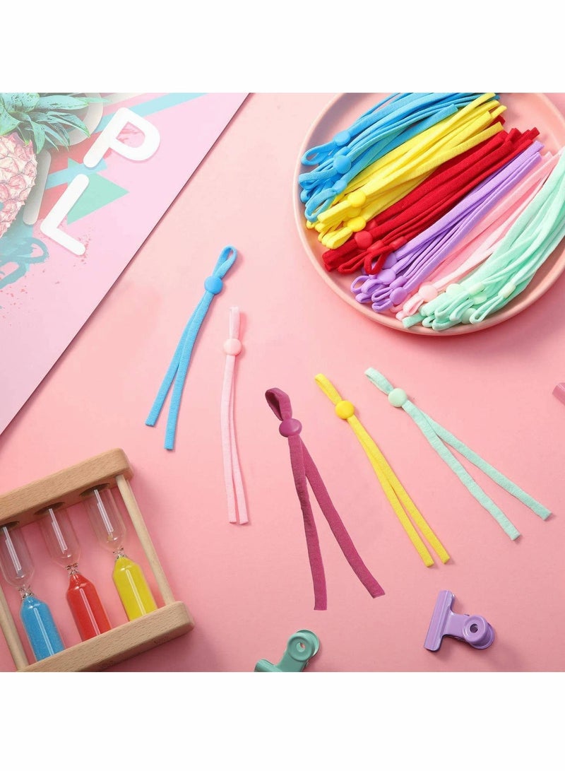 Excefore Sewing Elastic String for Masks, 100 Pcs Elastic Bands with Adjustable Buckle Ear Band, Elastic Ear Loops Adjustable Ear Straps 1/5 Inch (Red) - Image 3