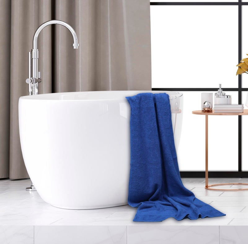 AAZEEM Bath Towels for Bathroom Clearance - 27 x 55 inches - 500 GSM - Light Thin Quick Drying - Soft Terry 100% Cotton Absorbent Towel for Bath Fitness, Sports, Yoga, Travel, Gym - Blue - Image 1