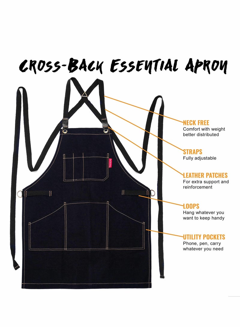 Y&D Tool Apron Canvas Heavy Duty Work with Pockets, for Men, Women, Pro Mechanic, Welding, Woodwork, Blacksmith  - Image 5