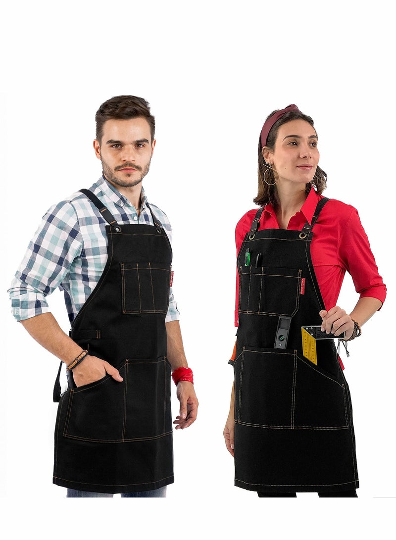 Y&D Tool Apron Canvas Heavy Duty Work with Pockets, for Men, Women, Pro Mechanic, Welding, Woodwork, Blacksmith  - Image 3