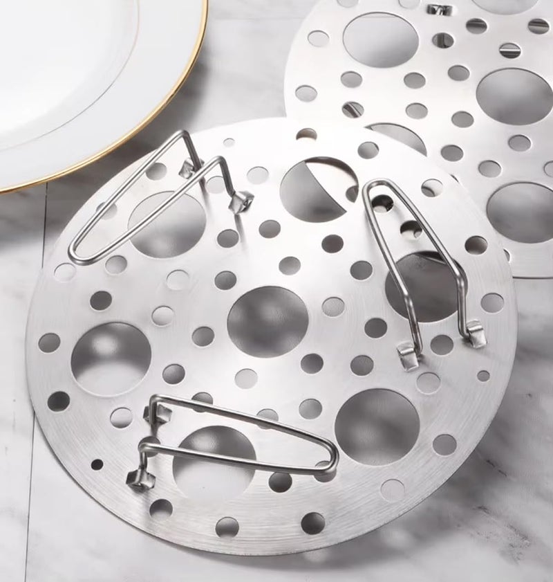 Evona Stainless Steel Round Egg Steamer Rack Multifunction Folding Steamer Shelf Stackable 7 Eggs Base Steamer Stand Telescopic Folding Steam Rack For Crab Bun Seafood Dumpling - Image 3