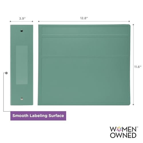 Carstens 4-Inch Heavy Duty 3-Ring Binder - Side Opening, Mint, Durable Plastic, Precision No-Gap Rings, Waterproof Cover, No Pockets, Holds 600 US Letter Sheets, BPA-Free, Made in USA (1844-3R) - Image 3
