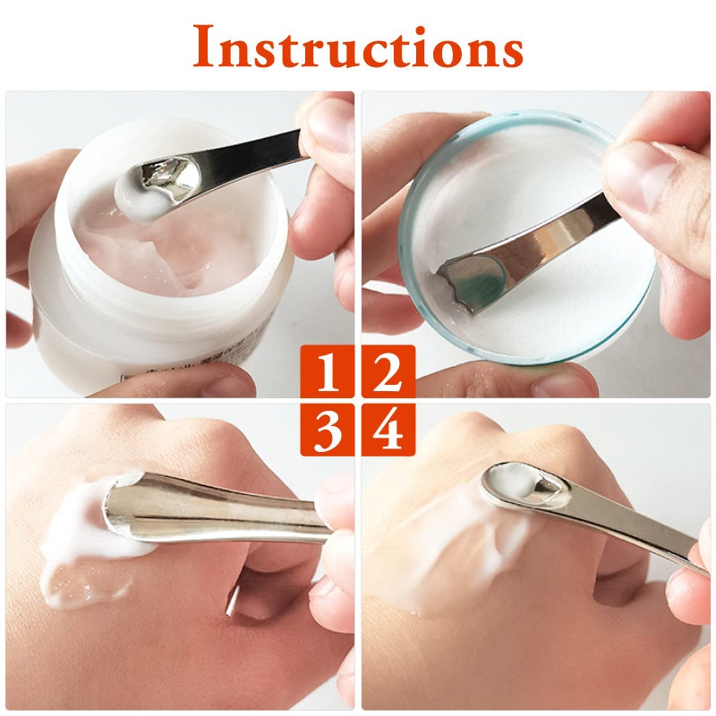 WLLHYF Mini Metal Makeup Spatula Skin Care Cosmetic Spoon Reusable Applicator, Beauty Scoop for Facial Cosmetic for Face Mask Cream Lotions Moisturizers - Image 5