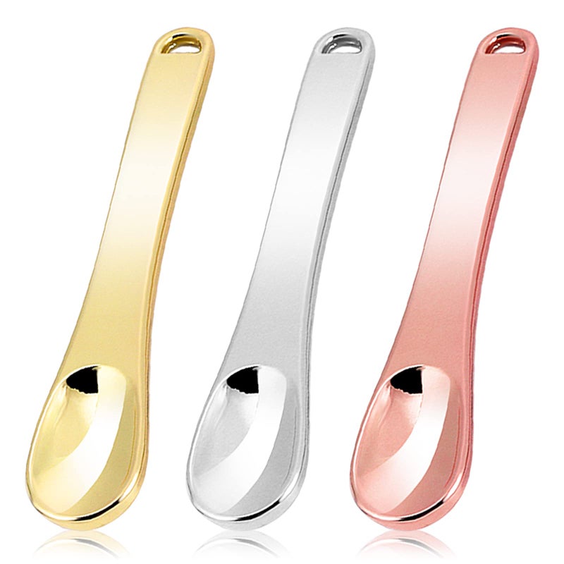 WLLHYF Mini Metal Makeup Spatula Skin Care Cosmetic Spoon Reusable Applicator, Beauty Scoop for Facial Cosmetic for Face Mask Cream Lotions Moisturizers - Image 1