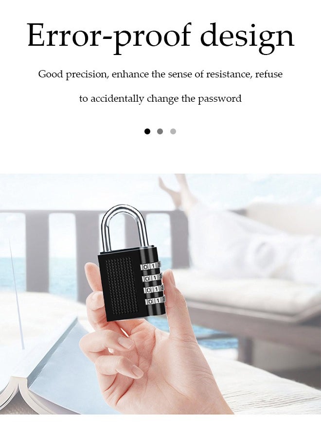 DUNISO 2 Pieces of Combination Padlock ,4 position mechanical password lock, portable zinc alloy password padlock, suitable for storage cabinets, fence doors, boxes, 80 * 42 * 18mm (black)  - Image 3