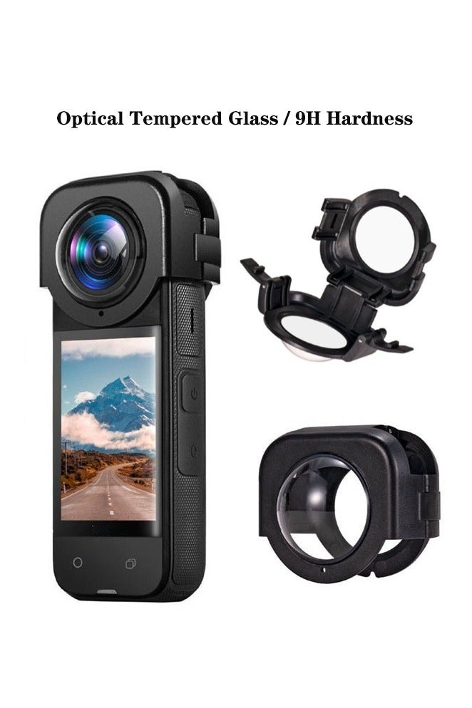 SahlTech Protective Cover for Insta360 X4 - Ultra-Clear Lens Snap-On Case with 9H Tempered Glass & Hydrophobic Coating - Image 1