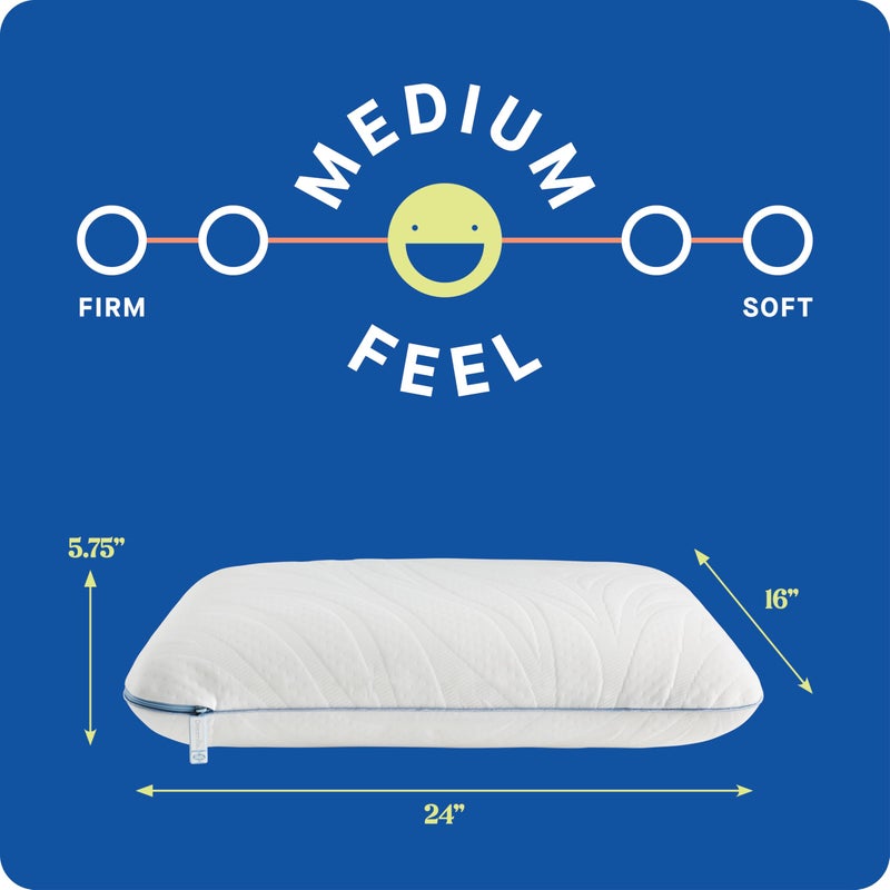 Sealy Dreamlife Queen Size Memory Foam Cooling Pillow with Surface Guard Technology, Removable Machine-Washable Cover, 1 Year Limited Warranty, White - Image 3