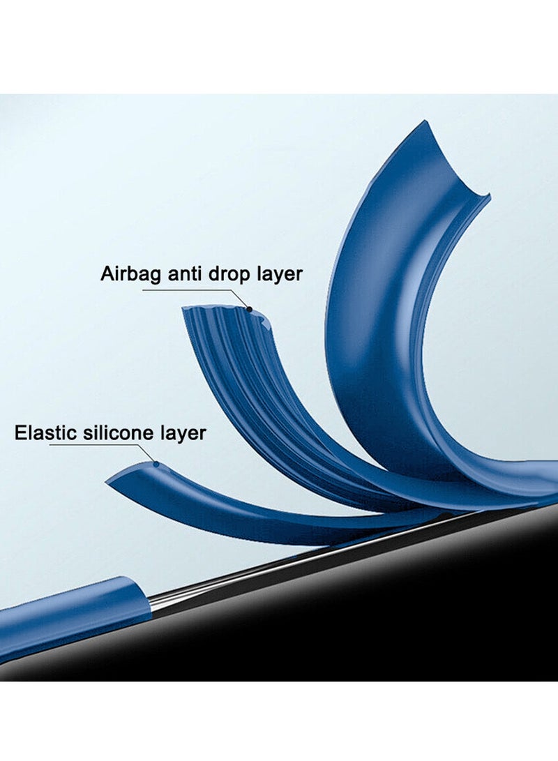 Wtech Realme C75 5G 2025 Soft Silicone Carbon Fiber Magsafe Protective Back Case Cover (MCFPSN) - Navy Blue - Image 5