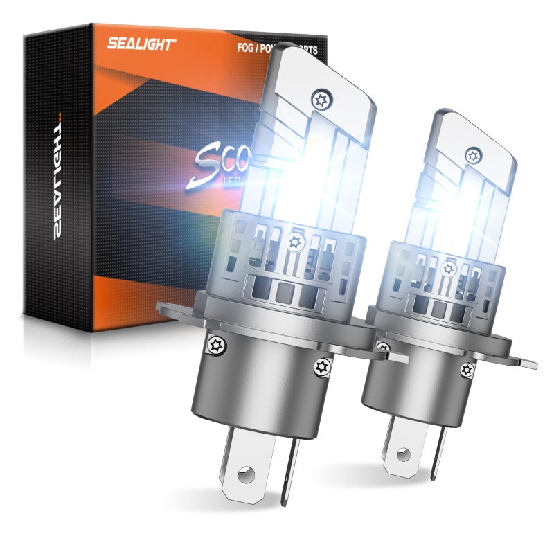 SEALIGHT H49003HB2 Fog Light Bulbs 40000LM 6500K Cool White 11 Mini Size H4 Bulb with 13000RPM Cooling Fan 3 Mins PlugNPlay IP67 Waterproof Nonpolarity Pack of 2 - Image 2