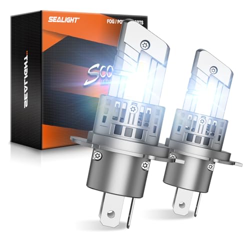 SEALIGHT H49003HB2 Fog Light Bulbs 40000LM 6500K Cool White 11 Mini Size H4 Bulb with 13000RPM Cooling Fan 3 Mins PlugNPlay IP67 Waterproof Nonpolarity Pack of 2 - Image 1
