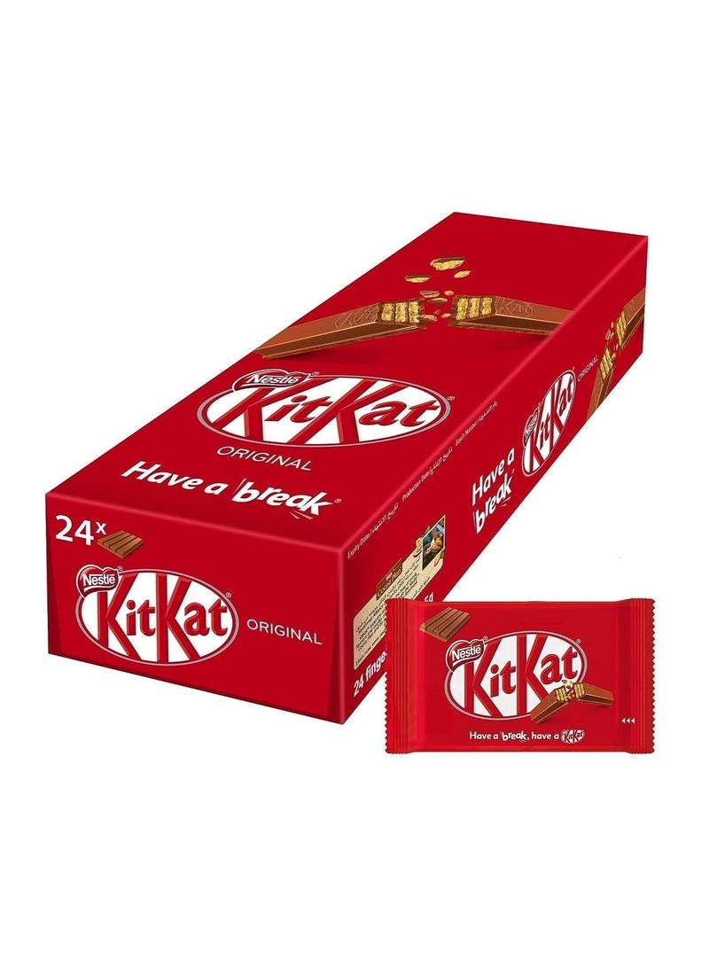 KitKat Nestle 4 Finger Milk Chocolate Wafer Bar 36.5 (24 Bars) 120g - Image 1