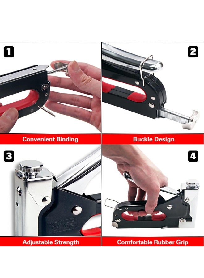 3-in-1 Staple Gun Upholstery Stapler Heavy Duty Power Crown Shooter Tacker Hand Operated Stainless Steel Nail Gun Tool for Fixing Material Carpentry Furniture Doors And Windows - Image 5