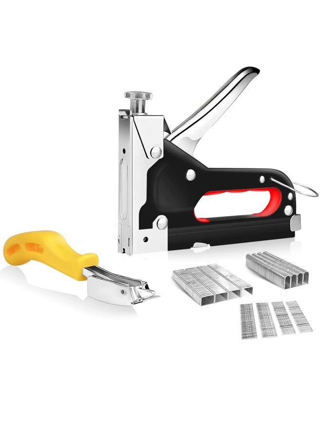 3-in-1 Staple Gun Upholstery Stapler Heavy Duty Power Crown Shooter Tacker Hand Operated Stainless Steel Nail Gun Tool for Fixing Material Carpentry Furniture Doors And Windows - Image 1