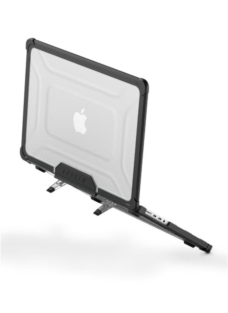 LEVELO Espectro Macbook Air15.3" Case / Easy Installation / Built In Air Vents / Foldable Stand - Black  - Image 3