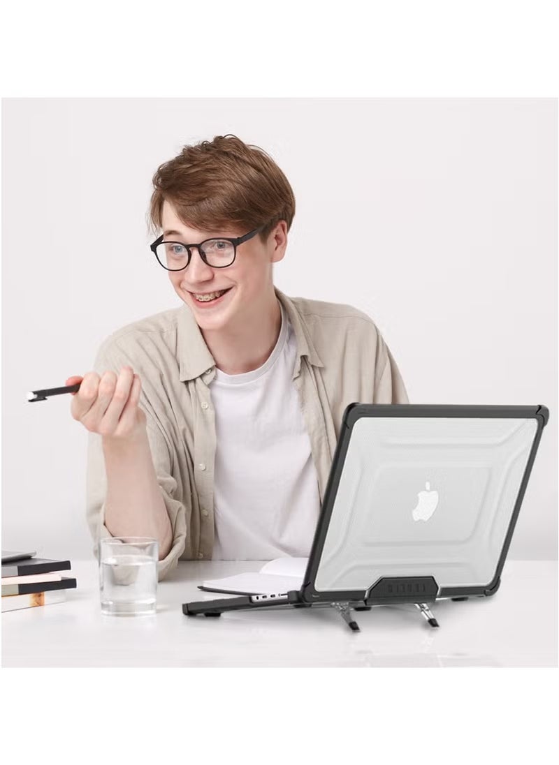 LEVELO Espectro Macbook Air15.3" Case / Easy Installation / Built In Air Vents / Foldable Stand - Black  - Image 5