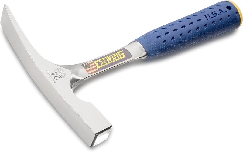 Estwing Bricklayer's/Mason's Hammer - 24 oz Masonary Tool with Forged Steel Construction & Shock Reduction Grip - E3-24BLC - Image 2