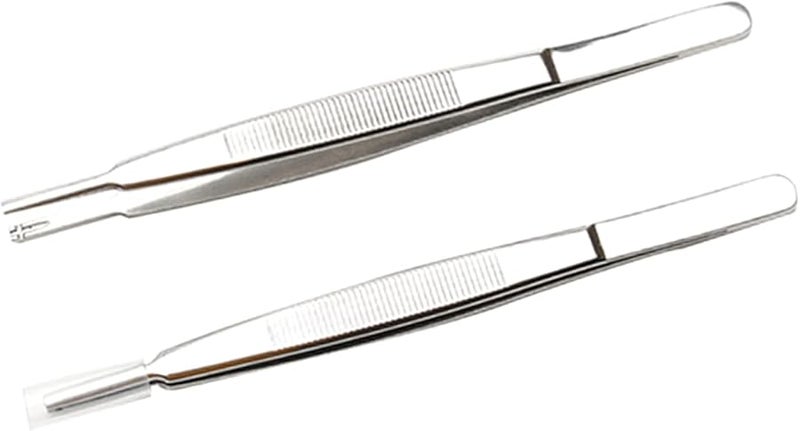 Stainless Steel Glasses Repair Kit with Screw Tweezer and Tongs for Lab Industrial Craft 2pcs - Image 2