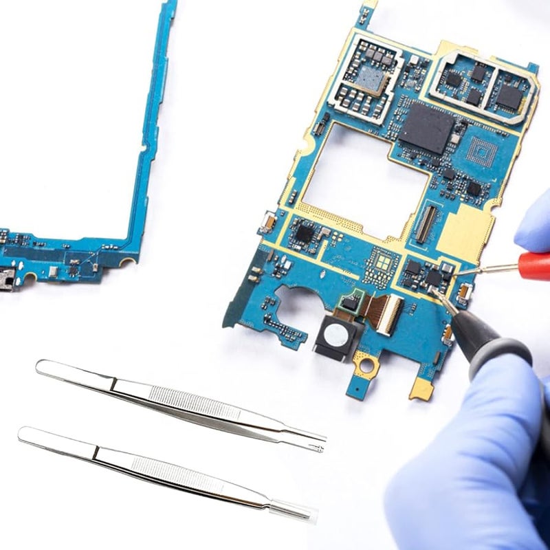 Stainless Steel Glasses Repair Kit with Screw Tweezer and Tongs for Lab Industrial Craft 2pcs - Image 3