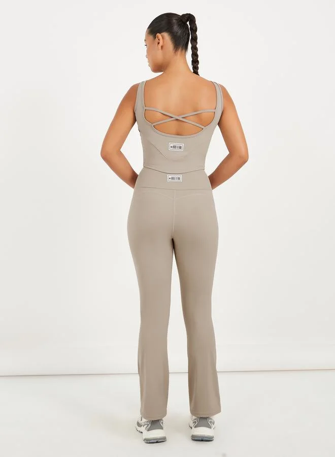 Styli Gymspire Edition - Label Broad Waist Flared Pants