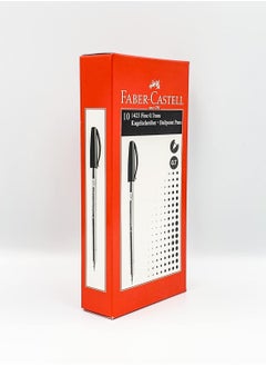 FABER-CASTELL 10-Piece Ballpoint Pen Black Ink 0.7mm Tip  - Image 1