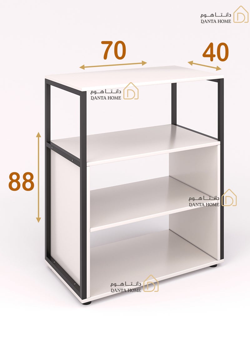 DANTA HOME Coffee Corner Table, Console Entryway Table, with 4 Shelves for Coffee and All Its Accessories - White/Black - Image 4